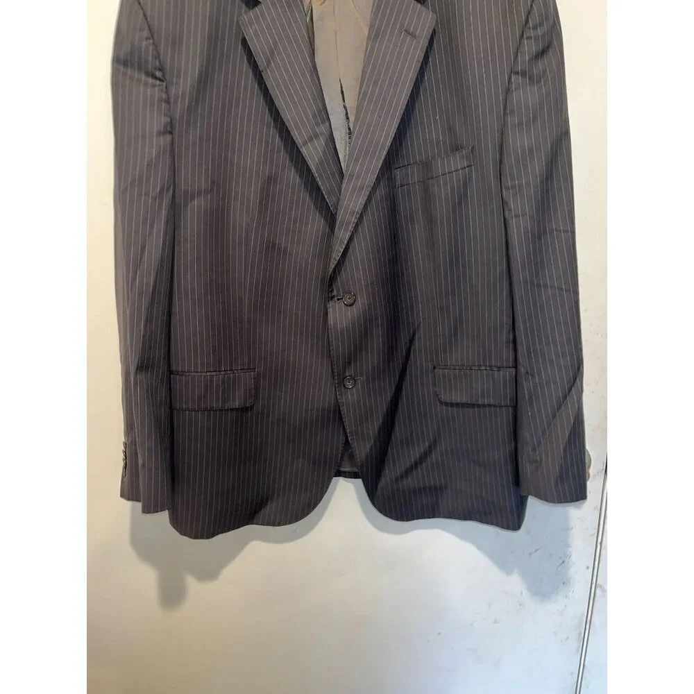 LORO PIANA Mens 100% Wool  Pinstripe Suit Jacket Blazer 2-Button Classic Fit 50